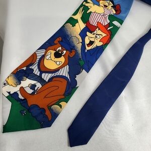 1994 Cartoon Network Fred Flintstone George Jetson Yogi Bear Novelty Tie 